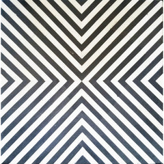 Accent Table, 24 in Square, Black and Off-White with Bone Inlay