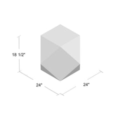 Accent Table, 24 in Square, Black and Off-White with Bone Inlay
