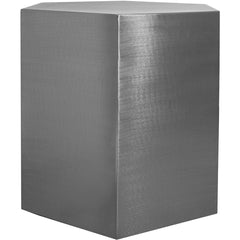 Accent Table, Hexagonal, Gray Metal Top and Base