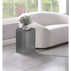 Accent Table, Hexagonal, Gray Metal Top and Base
