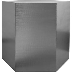 Accent Table, Hexagonal, Gray Metal Top and Base