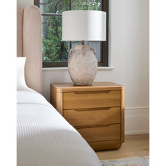 Accent Table Lamp, 29 in H, White Ceramic with Linen Shade