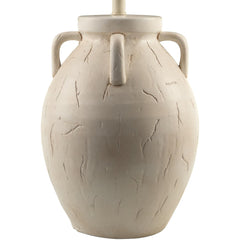 Accent Table Lamp, 29 in H, White Ceramic with Linen Shade