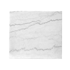 Accent Table, Rectangular, White Marble with Silver Base