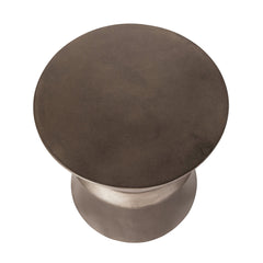 Accent Table, Round Concrete Drum Base in Bronze