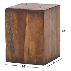 Accent Table, Solid Wood Top, Reclaimed Fruitwood Finish