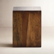 Accent Table, Solid Wood Top, Reclaimed Fruitwood Finish
