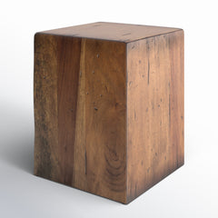 Accent Table, Solid Wood Top, Reclaimed Fruitwood Finish