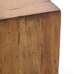Accent Table, Solid Wood Top, Reclaimed Fruitwood Finish