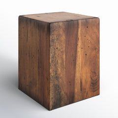 Accent Table, Solid Wood Top, Reclaimed Fruitwood Finish