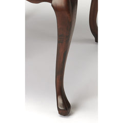 Accent Table with Drawer, Cherry Veneer Top and Antique Brass Hardware