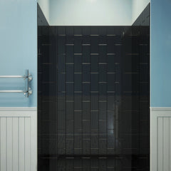 Acrylic Backwall Kit, Glue Up, 62 x 60 In., Matte Black