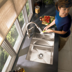 Prep 1600 Series Stainless Steel Undermount 34" x 20" Double Bowl Kitchen Sink | product photo