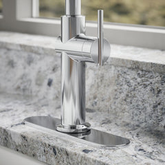 Kohler Crue Touchless Pull-Down Kitchen Sink Faucet with Voice Activation and Three-Function Sprayhead in Polished Chrome | detail photo