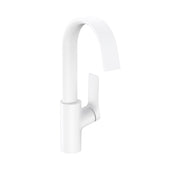 Vivenis Single-hole Faucet 210 with Swivel Spout and Pop-Up Drain, 1.2 GPM in Matte White