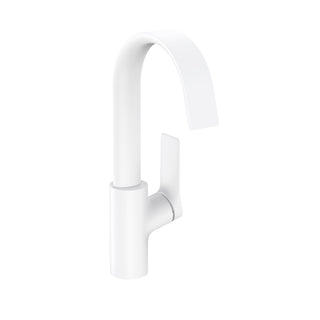 Vivenis Single-hole Faucet 210 with Swivel Spout and Pop-Up Drain, 1.2 GPM in Matte White
