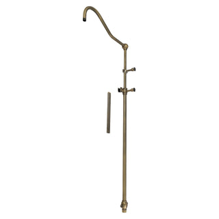 Add-On Shower Riser and Arm, Heirloom, Victorian Style in Antique Brass