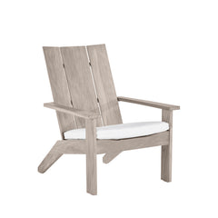 Adirondack Chair, Solid Teak in Oyster Teak with Natural White Cushion