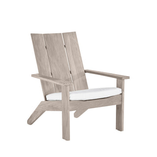 Adirondack Chair, Solid Teak in Oyster Teak with Natural White Cushion