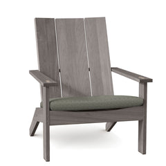 Adirondack Chair, Solid Teak in Oyster Teak with Natural White Cushion