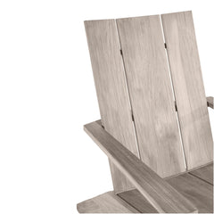 Adirondack Chair, Solid Teak in Oyster Teak with Natural White Cushion