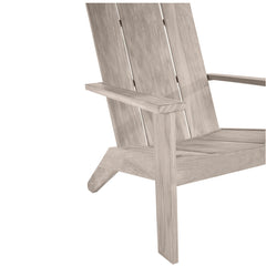 Adirondack Chair, Solid Teak in Oyster Teak with Natural White Cushion