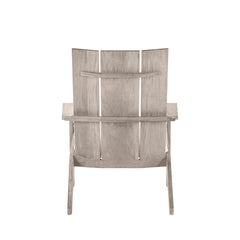 Adirondack Chair, Solid Teak in Oyster Teak with Natural White Cushion