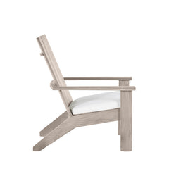 Adirondack Chair, Solid Teak in Oyster Teak with Natural White Cushion