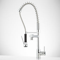 Levi Pull Down Single Handle Kitchen Faucet with Accessories in Chrome | product photo