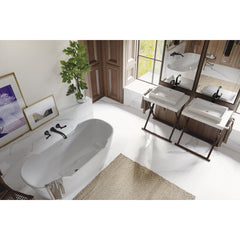 Stryke Double Handle Wall Mounted Tub Spout Trim in Matte Black | product photo