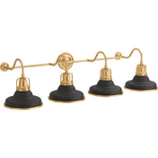 Hauksbee Four-Light Armed Sconce in Black