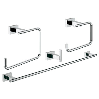 Essentials Cube 4 - Piece Bathroom Hardware Set in StarLight Chrome