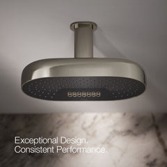 Kohler Statement Oblong 14 in. Two-Function 1.75 Gpm Rainhead With Katalyst Air-Induction Technology | product photo