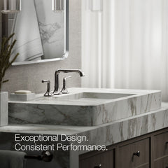 Kohler Occasion Widespread Bathroom Sink Faucet Spout with Straight Design and Drain Assembly in Vibrant Titanium | product photo