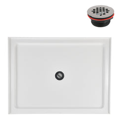 Alcove Acrylic Shower Base, Rectangular, 48 in. x 36 in., Gloss White