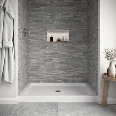 Alcove Acrylic Shower Base, Rectangular, 48 in. x 36 in., Gloss White