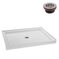 Alcove Acrylic Shower Base, Rectangular, 48 in. x 36 in., Gloss White
