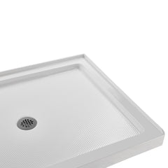 Alcove Acrylic Shower Base, Rectangular, 48 in. x 36 in., Gloss White