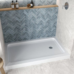 Alcove Shower Base, Acrylic, Right Drain, 60 x 36 in.