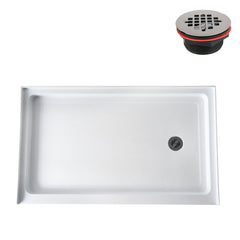 Alcove Shower Base, Acrylic, Right Drain, 60 x 36 in.