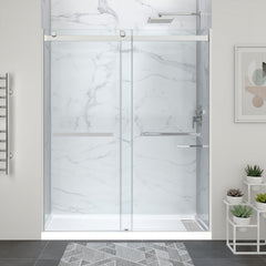 Alcove Shower Base and Door Combo, Kahn, 48 in. x 32 in. in Matte Black
