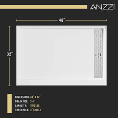 Alcove Shower Base and Door Combo, Kahn, 48 in. x 32 in. in Matte Black