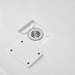 Alcove Shower Base, Center Drain, Acrylic, 60 x 32 In.