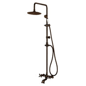 All-In-One Shower Kit, Wall Mount, Twin Cross Handles, Brass, Oil Rubbed Bronze