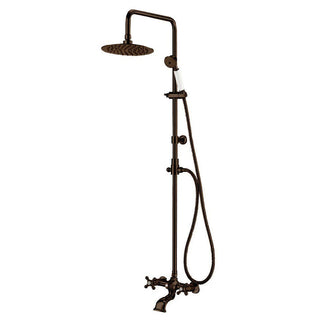 All-In-One Shower Kit, Wall Mount, Twin Cross Handles, Brass, Oil Rubbed Bronze