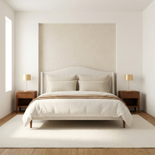 Grevane Amelia Upholstered Platform Bed with Curved Headboard