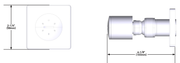 Dimensions | Antique Gold Single-Function Shower Jet Body Spray manufacturer specification drawing with dimensions