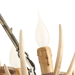 Antler Chandelier, 6-Light Hand-Forged Iron in Rustic Brown