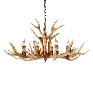 Antler Chandelier with 8 Lights in Resin and Metal