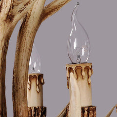 Antler Chandelier with 8 Lights in Resin and Metal